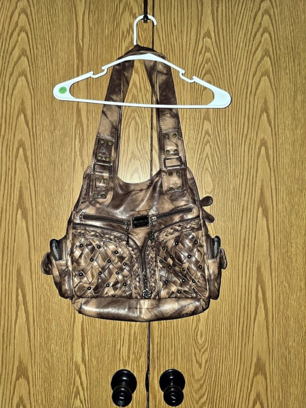 Angel Barcelo Brown Quilted Shoulder Bag